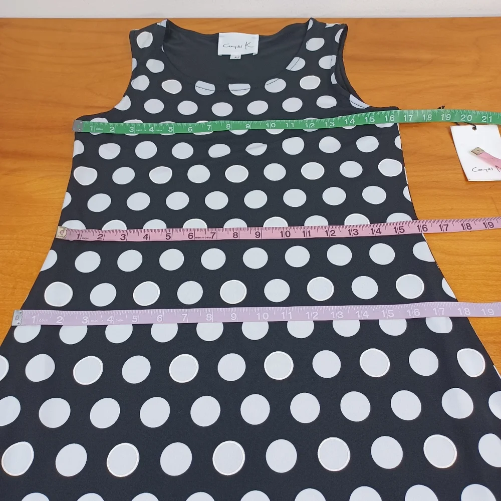 Compli K Polka Dot Mini Dress Size XS Women Sleeveless Scoop Neck Preppy - Picture 8 of 11